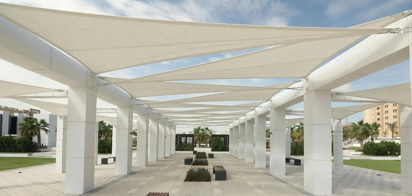 Wide-Span Tensile Shade Structure